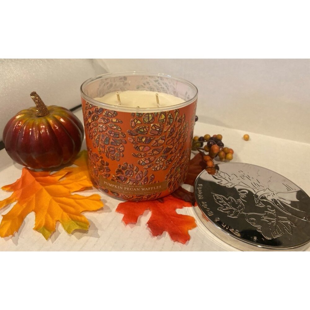 Bath & Body Works “Pumpkin Pecan Waffles” NEW 3 Wick Candle